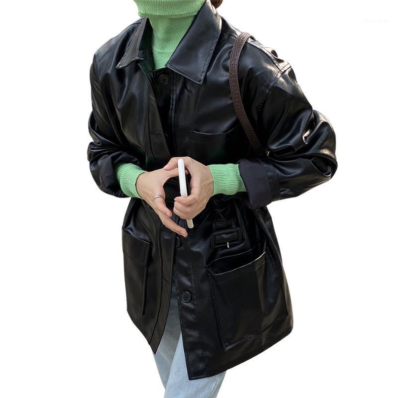Women's Leather & Faux Sashe Jacket Women Winter Jackets Coats Lady Black PU Single-breasted Button Motorcycle Streetwear Coat
Women's Leather & Faux Sashe Jacket Women Winter Jackets Coats Lady Black PU Single-breasted Button Motorcycle Streetwear Coat