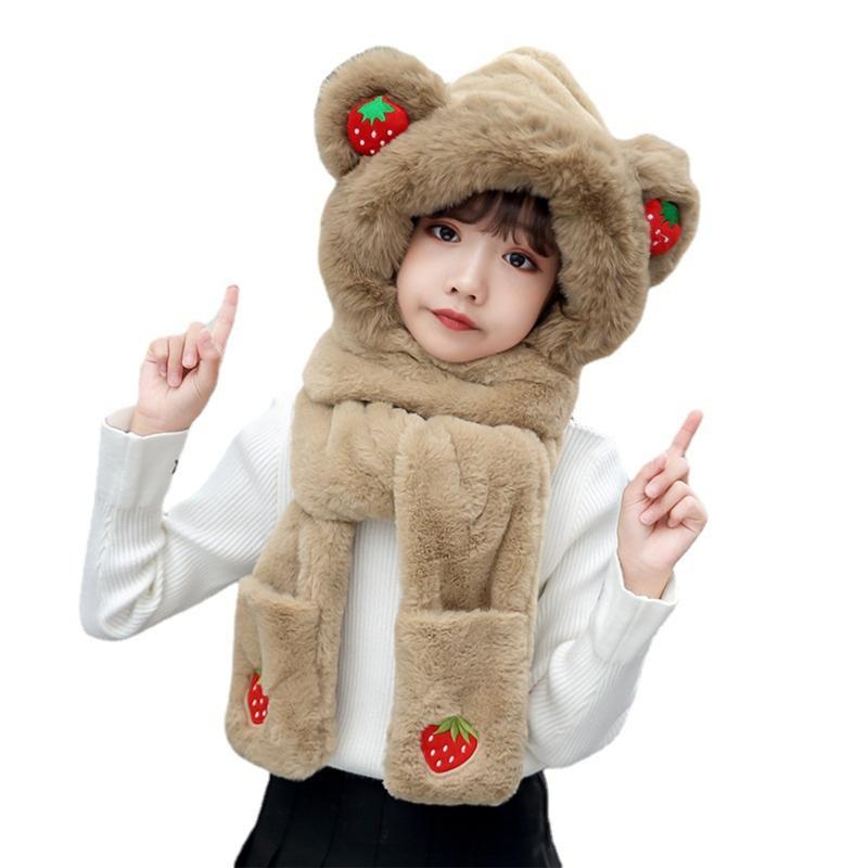Berets 4-14Y Hooded Scarf Strawberry Head Warmer Fleece Christmas Hat Glove Set DXAA
Berets 4-14Y Hooded Scarf Strawberry Head Warmer Fleece Christmas Hat Glove Set DXAA