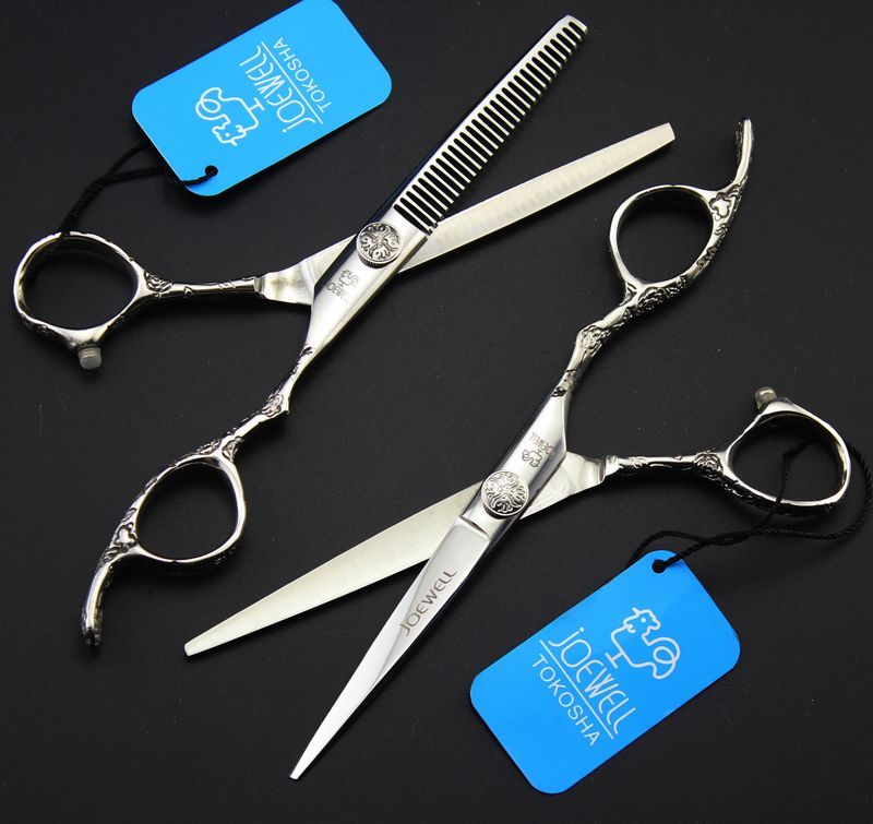 High-grade 6.0 inch stainless steel hair cutting / thinning scissors 9CR professional barber tool free shipping
