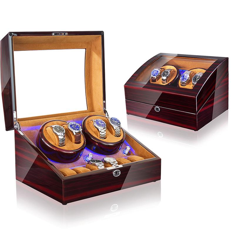 Watch Boxes Cases Light Led Automatic Orbit Mabuchi Luxury Engine Winder Box Rotating May Contain Four Hanical Clos And 6 Quartz