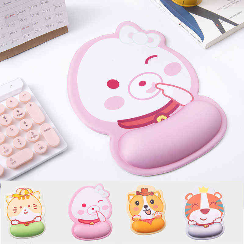Mouse Pads Wrist Rests Cartoon Mouse Pad with Wrist Rest 3D Kawaii Computer Laptop Keyboard Mousepad with Hand Rest Gaming Mice Pad Wrist Support