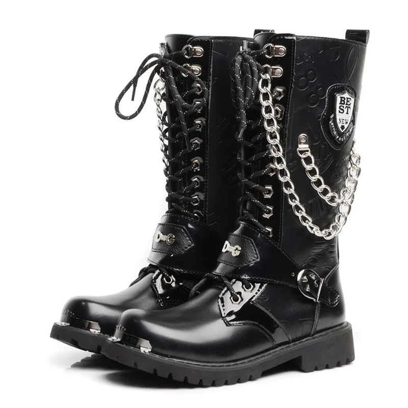 Motocycle Boots Size 37-46 Men Shoes Army Boot High-Top Military Combat Boots Metal Chain Male Moto Punk, Free socks for shoes orders
Motocycle Boots Size 37-46 Men Shoes Army Boot High-Top Military Combat Boots Metal Chain Male Moto Punk, Free socks for shoes orders