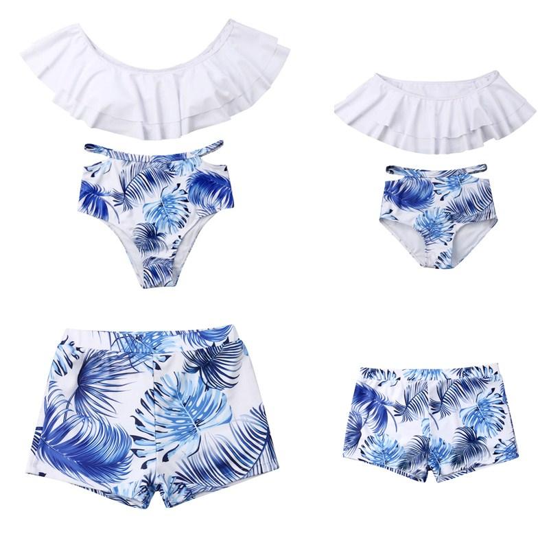Women's Swimwear 2022 Swimsuits Family Matching Parent-kids Mom Dad Boy Girl Plant Print Bikini Set Swimming Shorts Ruffles Lovely Beachwear, White
Women's Swimwear 2022 Swimsuits Family Matching Parent-kids Mom Dad Boy Girl Plant Print Bikini Set Swimming Shorts Ruffles Lovely Beachwear, White