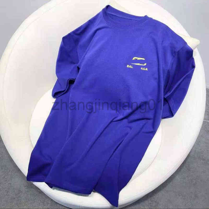 Designer Balanciagas T Shirt Vintage Oversized Sweat Luxe Fashion Summer Brand Classic Buckle Print Pure Cotton Short Men And Women Loose Couple