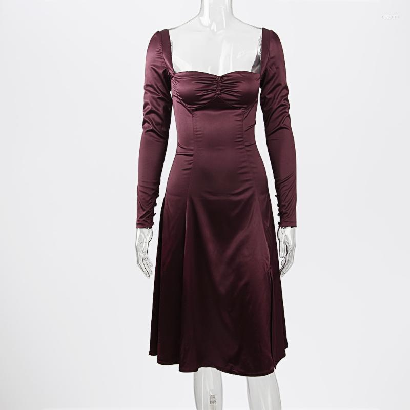 Party Dresses A-Line Sweetheart Pleated Long Sleeves Cocktail Dress 2022 Solid Color Sexy Split -Length Satin Prom Gowns For WomenParty, Picture shown
Party Dresses A-Line Sweetheart Pleated Long Sleeves Cocktail Dress 2022 Solid Color Sexy Split -Length Satin Prom Gowns For WomenParty, Picture shown