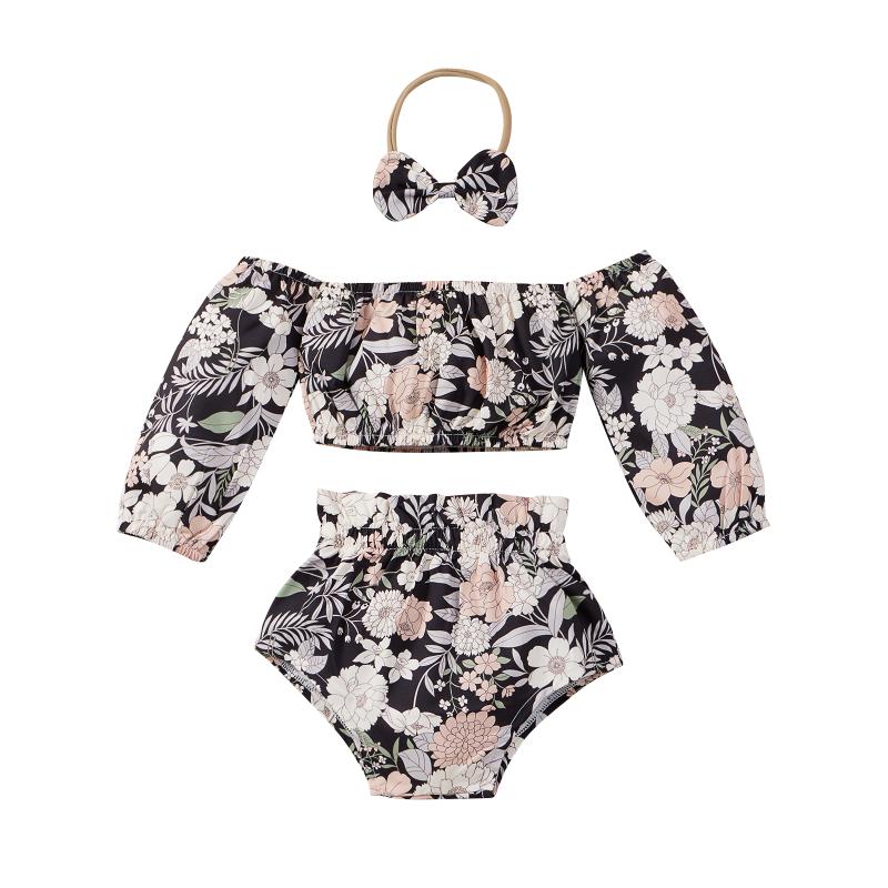 Clothing Sets 0-24m Infant Set Summer Cute Baby Girl Clothes Born Girls Floral Print Off Shoulder Top Shorts Headband 3pcsClothing, As pic
Clothing Sets 0-24m Infant Set Summer Cute Baby Girl Clothes Born Girls Floral Print Off Shoulder Top Shorts Headband 3pcsClothing, As pic