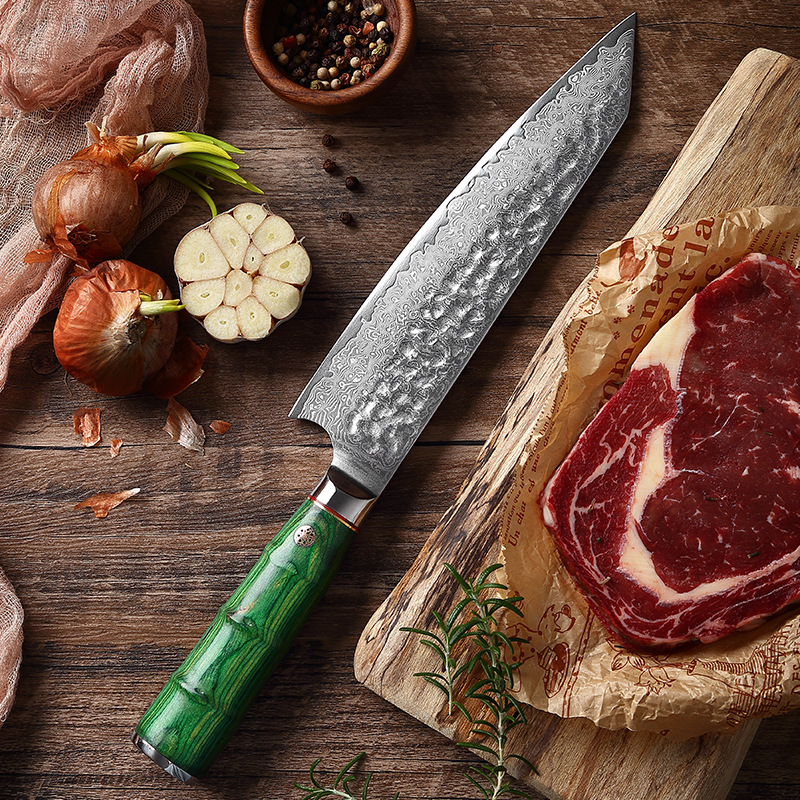 Chef Knife 67 Layer Damascus steel Hammering Kitchen Knives Utility knife Slicing Meat Cleaver Chopping Butcher Knife
Chef Knife 67 Layer Damascus steel Hammering Kitchen Knives Utility knife Slicing Meat Cleaver Chopping Butcher Knife