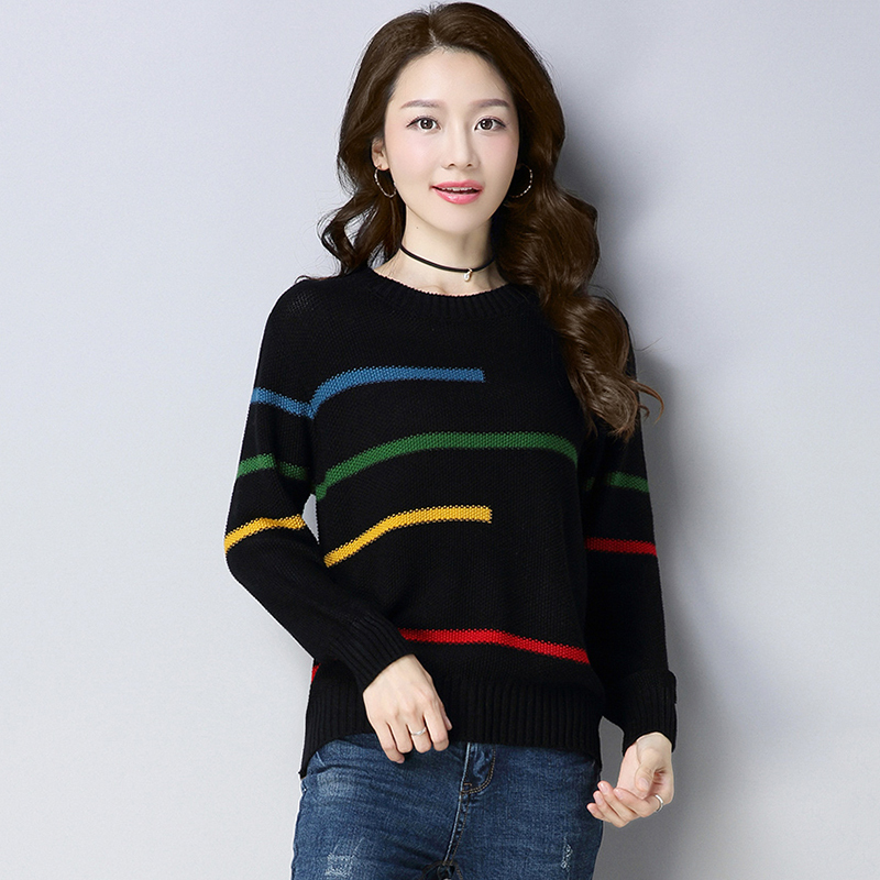 Women Sweater Knitted Korean Female Long Sleeve Oneck Sweater And Pullover Female Autumn Winter Loose Jumpers Casual 220816, Black
Women Sweater Knitted Korean Female Long Sleeve Oneck Sweater And Pullover Female Autumn Winter Loose Jumpers Casual 220816, Black