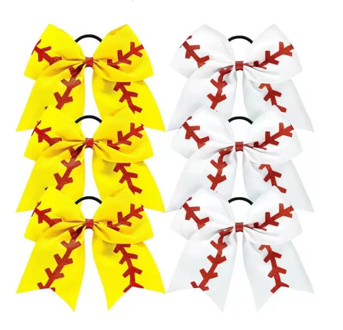 Titanium Sport Accessories 100pcs ponytail softball Baseball leather Hair Accessory Girls Hairs Ties Perfect for softballs Player Baseball Teams GG102