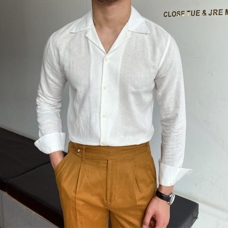 Men's Casual Shirts Business Formal Dress Shirt Long Sleeve Men British Style All-match Solid Color Summer Linen Trendy Blue, White
Men's Casual Shirts Business Formal Dress Shirt Long Sleeve Men British Style All-match Solid Color Summer Linen Trendy Blue, White
