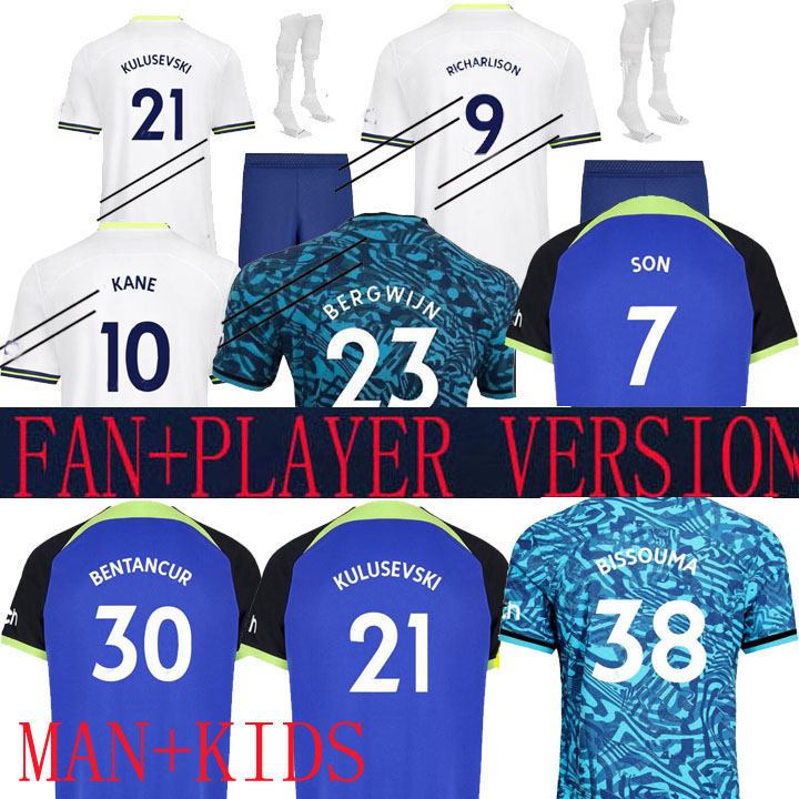 KANE SON 22 23 RICHARLISON Soccer Jersey KULUSEVSKI HOJBJERG SPENCE PERISIC DIER 2022 2023 LUCAS ROMERO Tottenham Football kit shirt SPURS Third tops Men kids sets SO, Away man 1
KANE SON 22 23 RICHARLISON Soccer Jersey KULUSEVSKI HOJBJERG SPENCE PERISIC DIER 2022 2023 LUCAS ROMERO Tottenham Football kit shirt SPURS Third tops Men kids sets SO, Away man 1