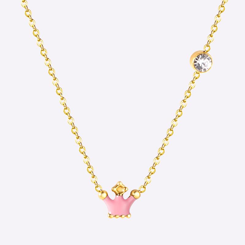 Chains LUXUKISSKIDS 2022 Fashion Crown Pendant Necklace Stainless Steel Chain Set For Female Party Jewelry Choker
Chains LUXUKISSKIDS 2022 Fashion Crown Pendant Necklace Stainless Steel Chain Set For Female Party Jewelry Choker
