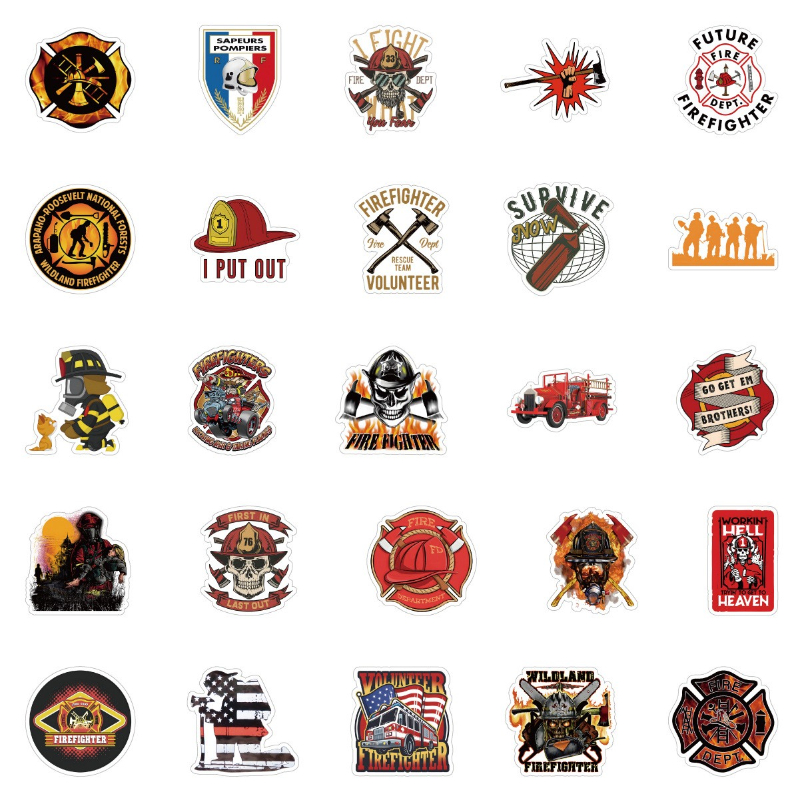 50pcs Firefighter stickers Firemen Fire Hero Graffiti Kids Toy Skateboard car Motorcycle Bicycle Sticker Decals Wholesale