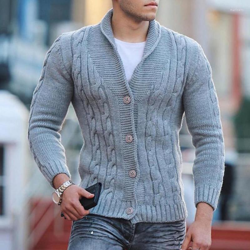 Men's Sweaters Men Sweater Solid Color Autumn Single-breasted Coat Twisted Texture Lapel Slim Fit For Daily Mari22, Grey
Men's Sweaters Men Sweater Solid Color Autumn Single-breasted Coat Twisted Texture Lapel Slim Fit For Daily Mari22, Grey