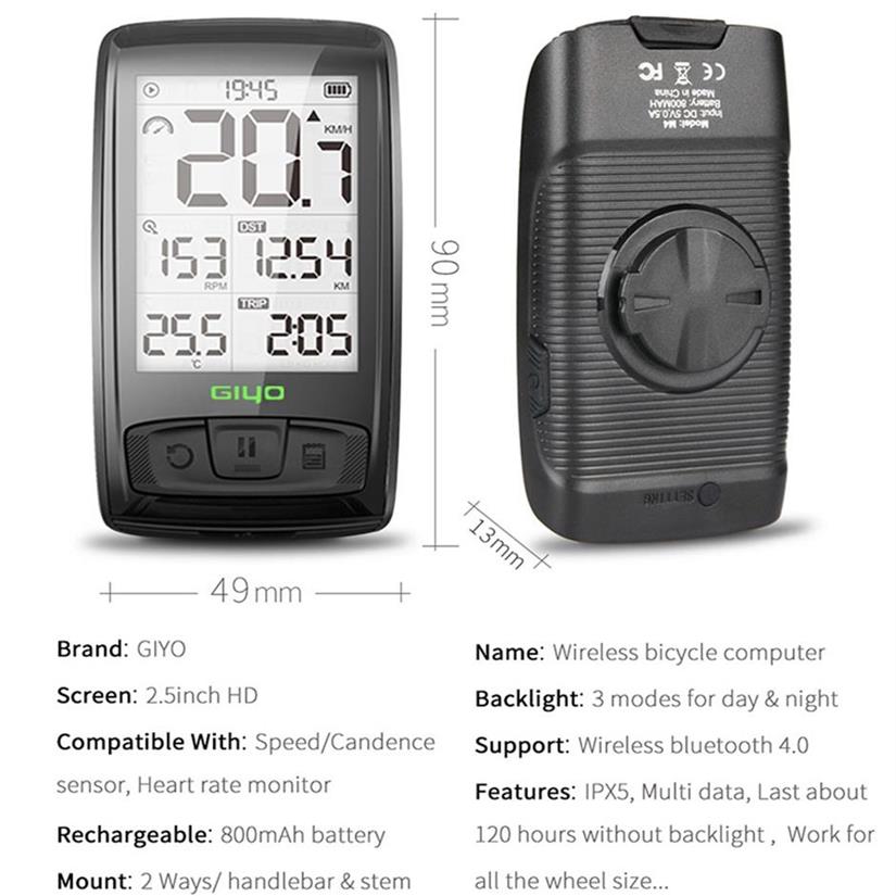 BLE40 Wireless Bicycle Computer Mount Holder Bicycle Speedometer SpeedCadence Sensor Waterproof Cycling Bike Computer260Y263L