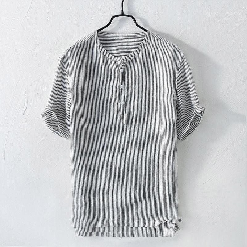 Men's Casual Shirts Summer Cool Thin Breathable Stripe Button Cotton Shirt Short Sleeve Linen Male, Black
Men's Casual Shirts Summer Cool Thin Breathable Stripe Button Cotton Shirt Short Sleeve Linen Male, Black