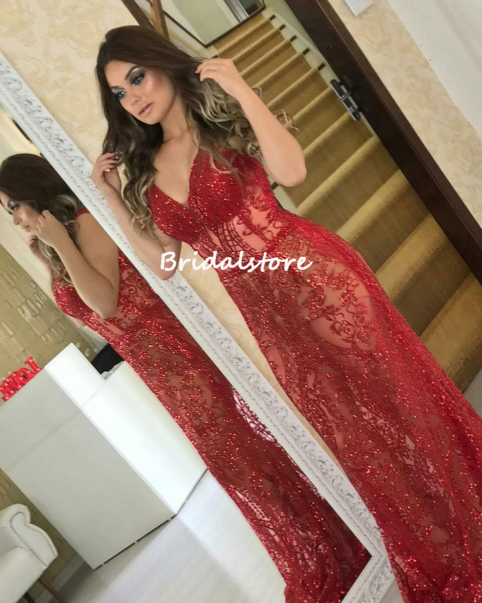 Shiny Gold Sequin Prom Dresses 2022 Sexy V Neck Sparkle Mermaid Evening Gowns Floor Length Backless Night Party Pageant Occasion Party Dress Robes De 