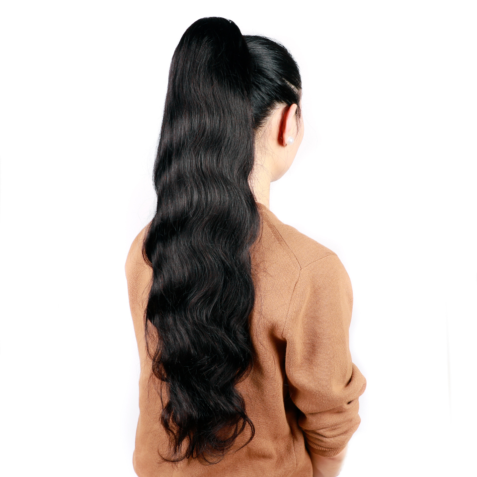 Drawstring Ponytail Human Hair Body Wave Extensions 12"-26" Brazilian Remy Clip Ins For Women Ponytail 140g DIVA2