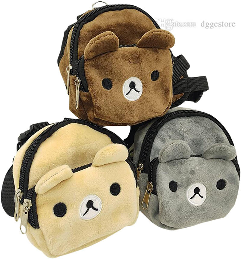 Cute Plush Dog Backpack with Pocket Bear Style Harness Saddle Cartoon Bag for Hiking Small Medium Large Dogs Chihuahua Yorkies French Bulldog Wholesal