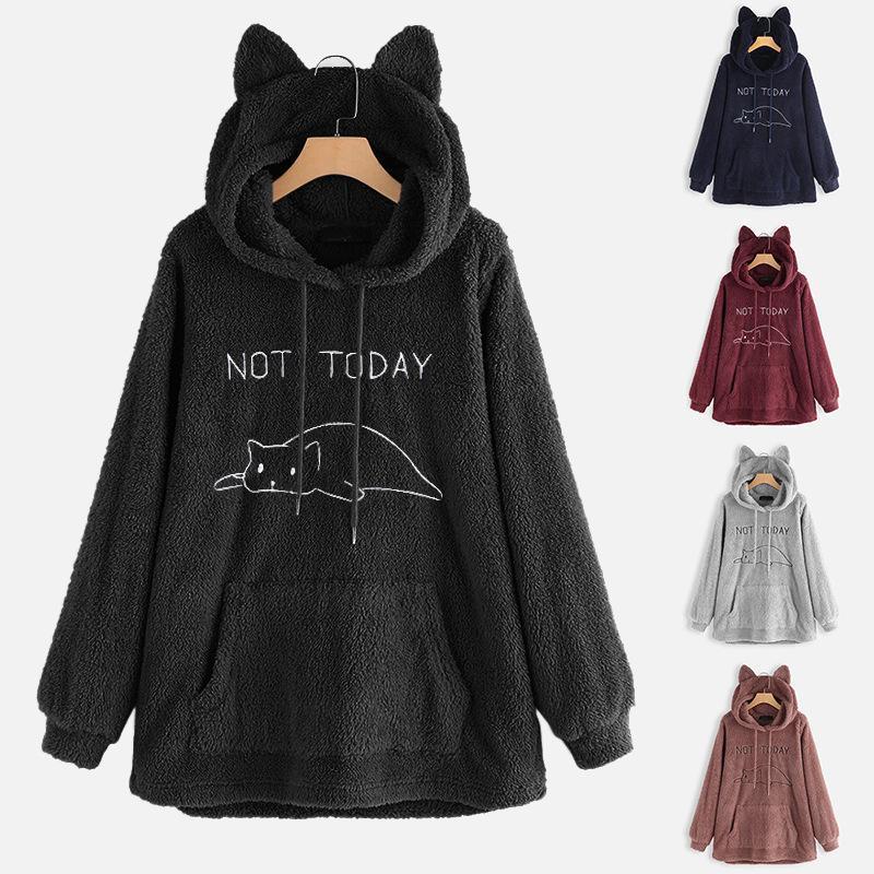 Oversize Fleece Hoodie With Cat Ears Women Autumn Winter Pullover Double-Sided Plush Embroidery Hooded Sweatshirt NOV99 Women's Hoodies & Sw, Black
Oversize Fleece Hoodie With Cat Ears Women Autumn Winter Pullover Double-Sided Plush Embroidery Hooded Sweatshirt NOV99 Women's Hoodies & Sw, Black
