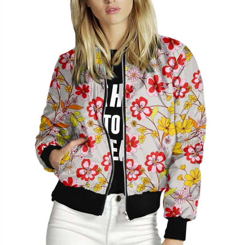 Women's Jackets Casual Women Floral Print Bomber Zipper Coat Spring Autumn Windbreaker Fashion Long Sleeve Female Slim Outerwears, La00614
Women's Jackets Casual Women Floral Print Bomber Zipper Coat Spring Autumn Windbreaker Fashion Long Sleeve Female Slim Outerwears, La00614