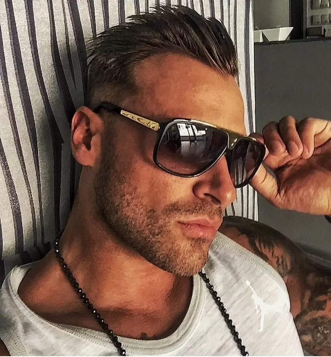 Luxury Sunglasses full frame Vintage designer ZO351E Evidence sunglasses for men Shiny Gold Logo Hot sell plated Top