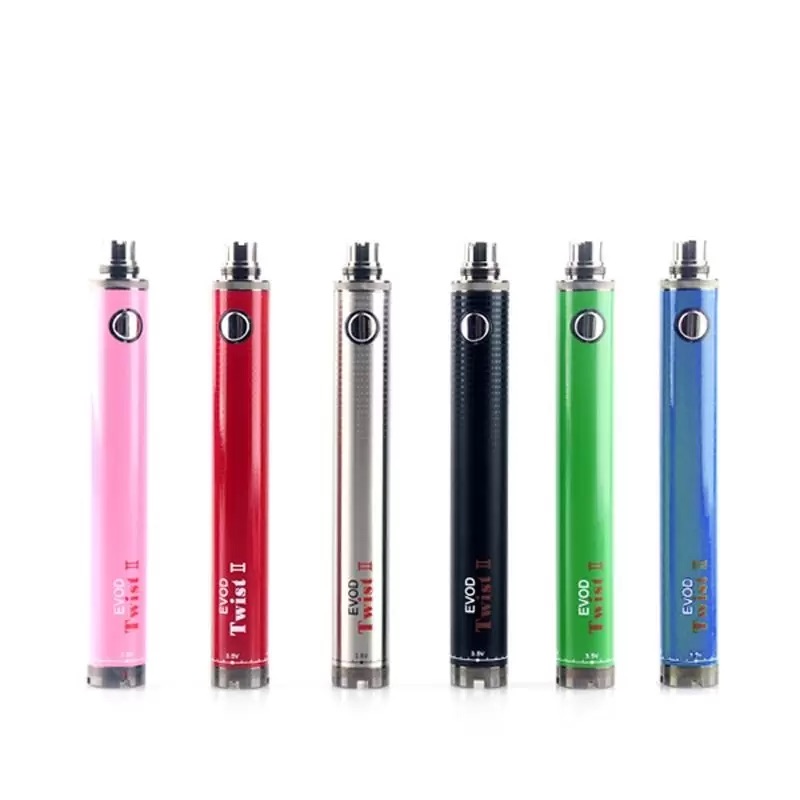 EVOD TWIST II Battery E Cigarettes 1600mAh Twist 2 Battery 3.3-4.8V 8Colors Vision 2 for CE4 Mini Protank Vape Cartridges Vape Pen Kit 
EVOD TWIST II Battery E Cigarettes 1600mAh Twist 2 Battery 3.3-4.8V 8Colors Vision 2 for CE4 Mini Protank Vape Cartridges Vape Pen Kit