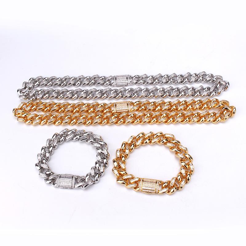 Earrings & Necklace 14mm Wide Hip Hop CZ Stone Paved Bling Iced Out Round Cuban Miami Link Chain Bracelet Necklaces Set For Men Rapper Jewel, As pic
Earrings & Necklace 14mm Wide Hip Hop CZ Stone Paved Bling Iced Out Round Cuban Miami Link Chain Bracelet Necklaces Set For Men Rapper Jewel, As pic