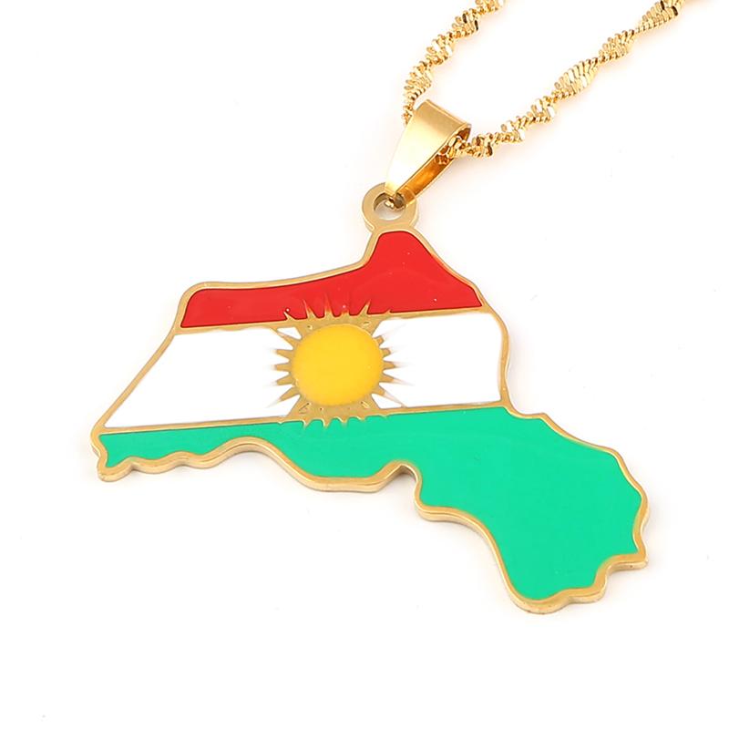 Chains Gold Silver Unisex Kurdistan Map Flag Enamel Pendant Necklace For Lovers Men Women Ethnic Jewelry Patriotic Gift
Chains Gold Silver Unisex Kurdistan Map Flag Enamel Pendant Necklace For Lovers Men Women Ethnic Jewelry Patriotic Gift
