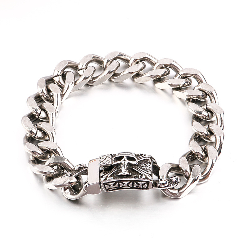 Man Bracelet chain Stainless Steel Pun hop skull Gothic Symbols Bangle men's Bracelet
Man Bracelet chain Stainless Steel Pun hop skull Gothic Symbols Bangle men's Bracelet