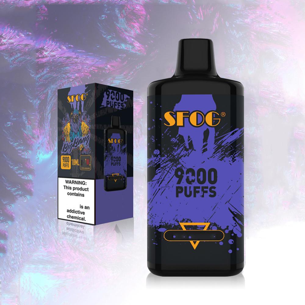 SFOG Big bang Disposable E cigarette Pod Device Vape 9000 puff 950mAh Rechargeable Battery 18ml box mod mesh coil 12 colors big vapor kit
SFOG Big bang Disposable E cigarette Pod Device Vape 9000 puff 950mAh Rechargeable Battery 18ml box mod mesh coil 12 colors big vapor kit
