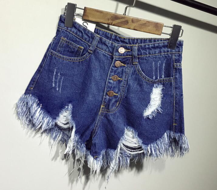 female fashion casual summer denim booty Shorts high waists furlined penings Plus size sexy short Jeans 220527