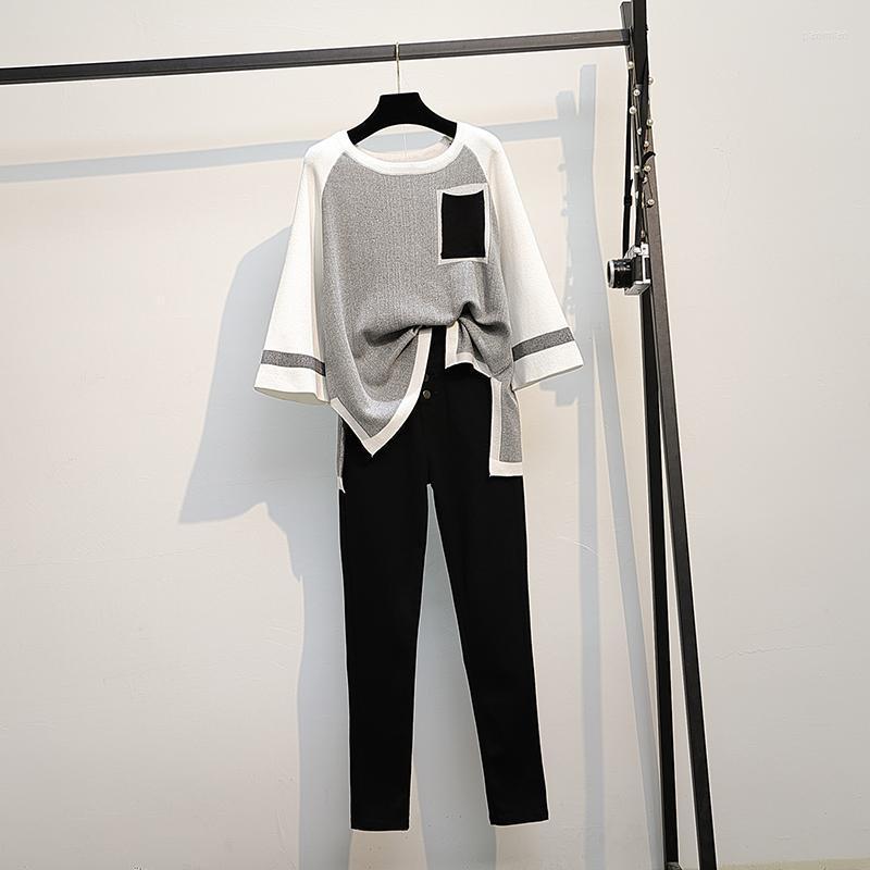 Women's Two Piece Pants Arrival Autumn Knitted Set Casual Pullovers Tops And With Small Feet Suits High Quality Hit Color, Gray 9331 3641
Women's Two Piece Pants Arrival Autumn Knitted Set Casual Pullovers Tops And With Small Feet Suits High Quality Hit Color, Gray 9331 3641