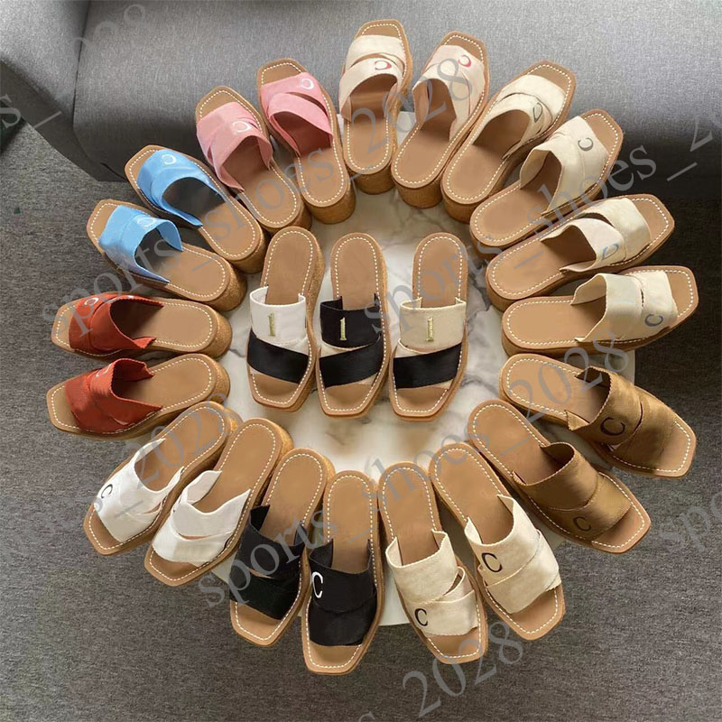 Classic Womens Designer Sandals Woody Mules Espadrille Platform Slippers Wedge Heel Canvas Lace Slides Square Toe Fashion Fashion Lady Slider Flats Sandal Eur 35-42, B7
Classic Womens Designer Sandals Woody Mules Espadrille Platform Slippers Wedge Heel Canvas Lace Slides Square Toe Fashion Fashion Lady Slider Flats Sandal Eur 35-42, B7