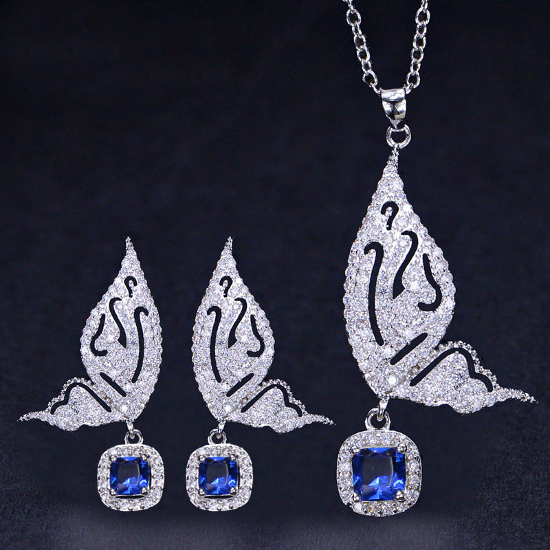 Fashion wedding designer jewelry set butterfly necklace earring african jewelry sets Yellow Blue AAA Cubic Zirconia Woman Bridesmaid Diamond Earrings Necklaces, Silver
Fashion wedding designer jewelry set butterfly necklace earring african jewelry sets Yellow Blue AAA Cubic Zirconia Woman Bridesmaid Diamond Earrings Necklaces, Silver