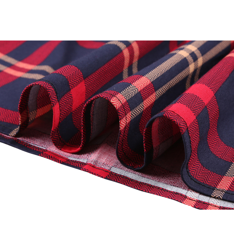 Vintage Pleated Red Plaid Skirt School Uniform Print High Waist Women Retro Summer 50s Rockabilly Skirts Cotton Midi Skater 220322