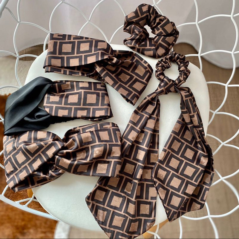 Fashion F letter high-quality silk hair band high-end headband Accessories hair circle ribbon