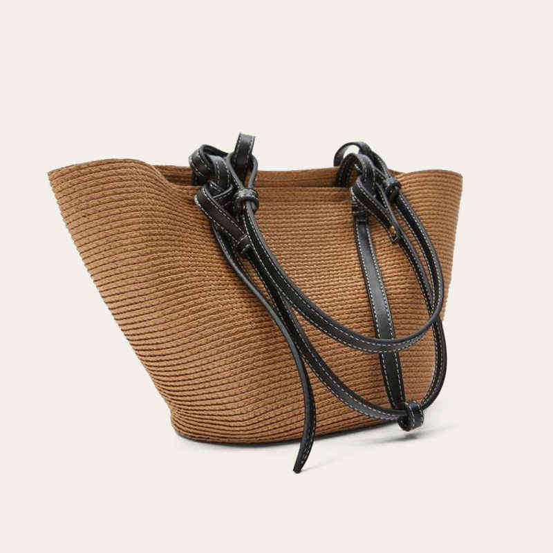 Retro Large Straw Woven Tote Beach Bag Bucket Design Handmade Summer Travel Shopper Purse with Leather Handle 220506
Retro Large Straw Woven Tote Beach Bag Bucket Design Handmade Summer Travel Shopper Purse with Leather Handle 220506