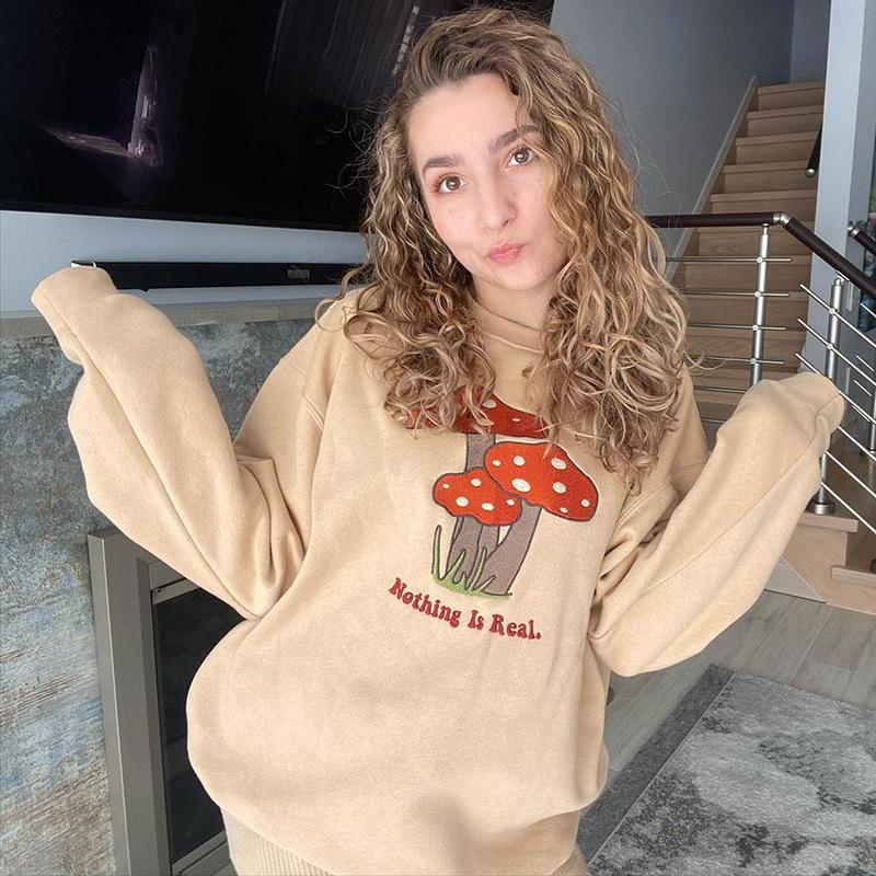 Women' Hoodies & Sweatshirts Forest Mushrooms Pullovers Women Indie Printed O-Neck Loose Casual Tops Embroidery Spring Autumn Fashion All-M, Khaki
Women' Hoodies & Sweatshirts Forest Mushrooms Pullovers Women Indie Printed O-Neck Loose Casual Tops Embroidery Spring Autumn Fashion All-M, Khaki