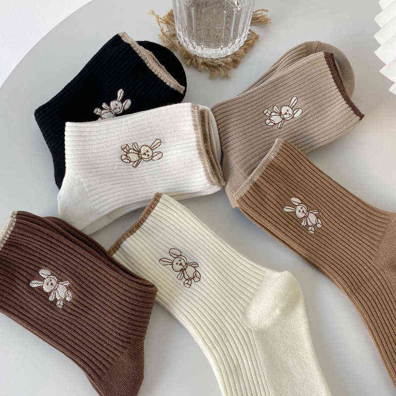 Kawaii Socks Women's Pure Cotton High Quality Solid Color Animal Pattern Rabbit Embroidered Casual Girls Sweet, Black
Kawaii Socks Women's Pure Cotton High Quality Solid Color Animal Pattern Rabbit Embroidered Casual Girls Sweet, Black
