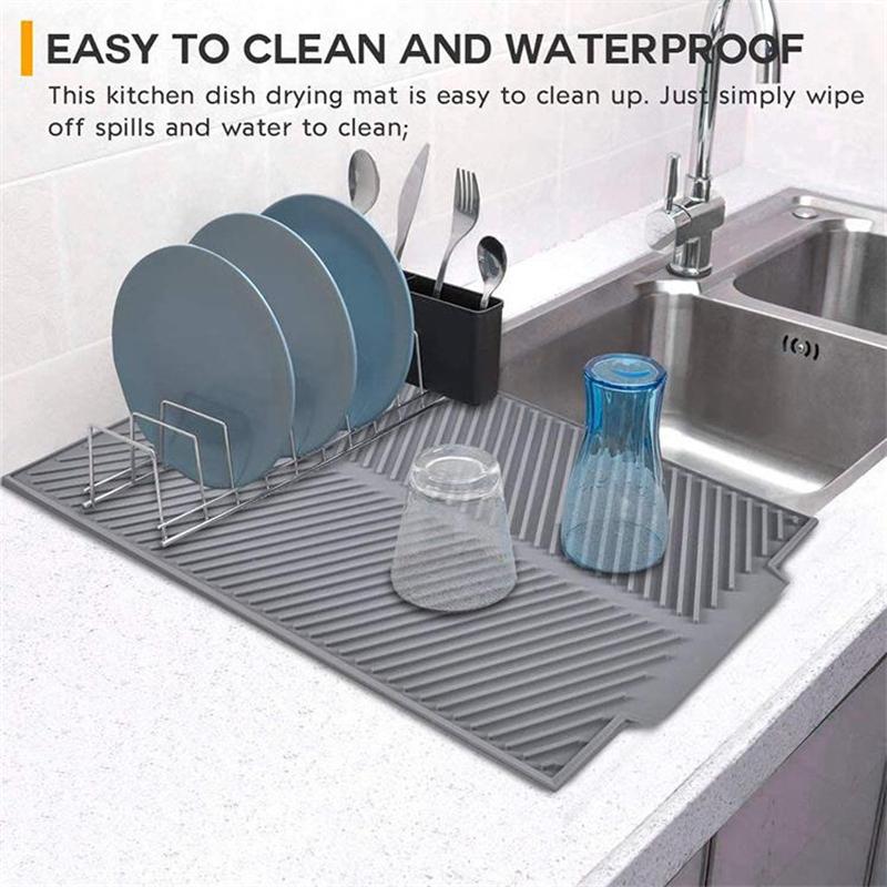 Mats & Pads Big Silicone Dish Drying Mat Heat Resistant Draining Tableware Dishwaser Durable Cushion Pad Dinnerware Table Placemat Tool
Mats & Pads Big Silicone Dish Drying Mat Heat Resistant Draining Tableware Dishwaser Durable Cushion Pad Dinnerware Table Placemat Tool