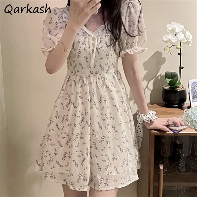 Dress Women Puff Sleeve Mini A line Sweet Maiden Elegant Princess Floral Sundress Korean Style Leisure Simple Fairy Retro Girls 220614, Beige
Dress Women Puff Sleeve Mini A line Sweet Maiden Elegant Princess Floral Sundress Korean Style Leisure Simple Fairy Retro Girls 220614, Beige