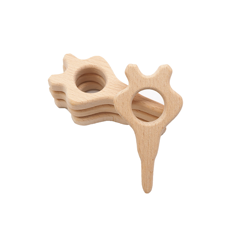 Chenkai 10PCS Wooden Elephant Sheep Airplane Heart Dinosaur Horse Teether Eco-Friendly Unfinished Baby Grasping Pacifier 220507