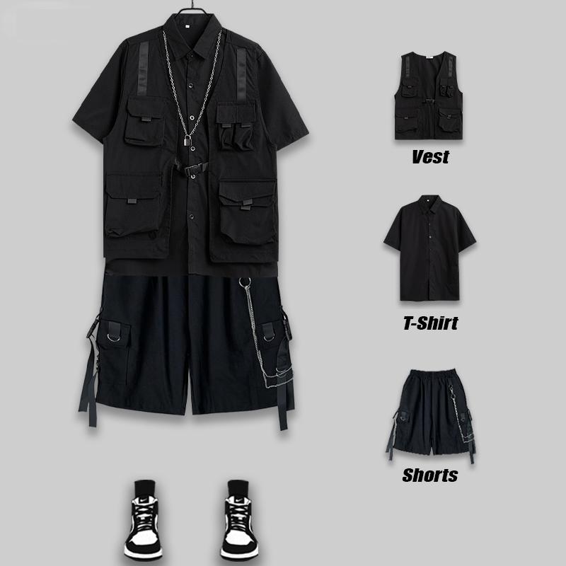 Men's Tracksuits Techwear Men's Shorts Set Tank Top Men Cargo Punk Rave Vest Male Shirt Streetwear Hip Hop Hippie Clothing PocketsMen's
Men's Tracksuits Techwear Men's Shorts Set Tank Top Men Cargo Punk Rave Vest Male Shirt Streetwear Hip Hop Hippie Clothing PocketsMen's