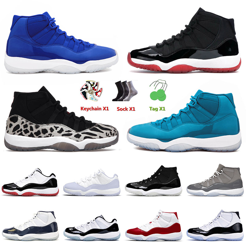 

11s XI Top Jumpman Mens Basketball Shoes Blue High Bred Concord Animal Instinct Jubilee 25th Anniversary Air Jordan 11 Retro Low Men Women Trainers Sneakers, D9 40-47