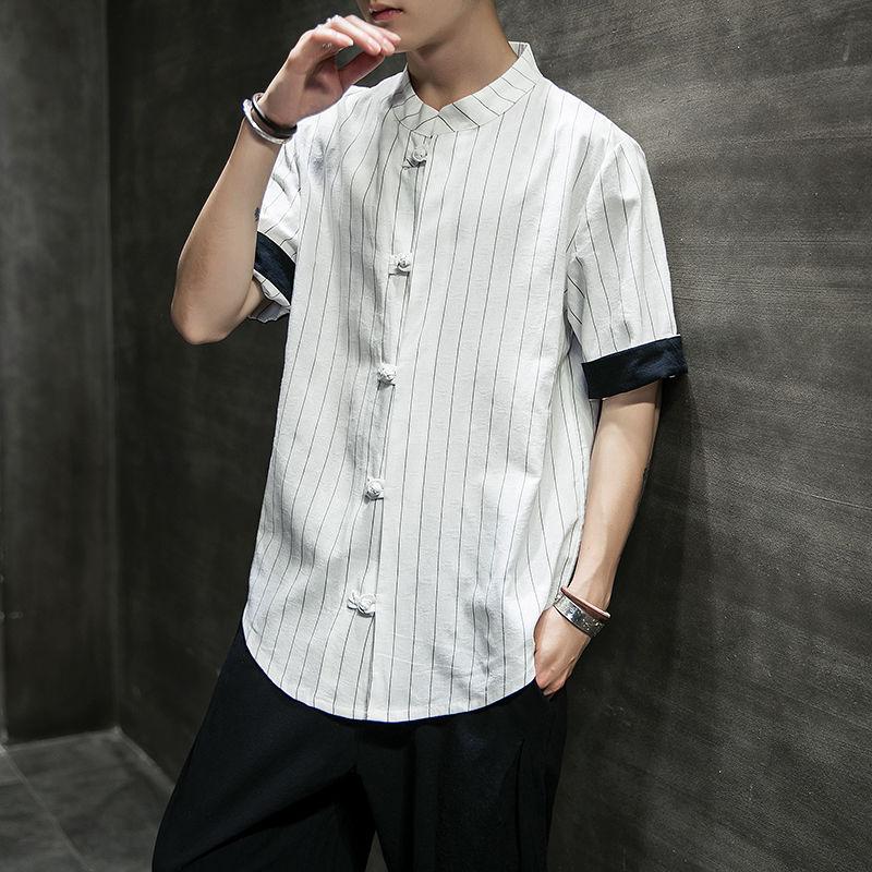 Men's Casual Shirts Chinese Style Men's Fashion Young Short-sleeved Shirt Striped Printing Linen Fabric Clothes Large Size -5XLMen's, White
Men's Casual Shirts Chinese Style Men's Fashion Young Short-sleeved Shirt Striped Printing Linen Fabric Clothes Large Size -5XLMen's, White