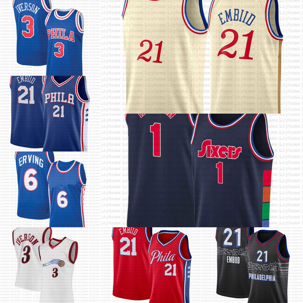 Joel 21 Embiid James 1 Harden Allen 3 Iverson Basketball Jersey Tyrese 0 Maxey Julius 6 Erving Joe Edition Philadelphia''76ers''Jerseys, Color
Joel 21 Embiid James 1 Harden Allen 3 Iverson Basketball Jersey Tyrese 0 Maxey Julius 6 Erving Joe Edition Philadelphia''76ers''Jerseys, Color
