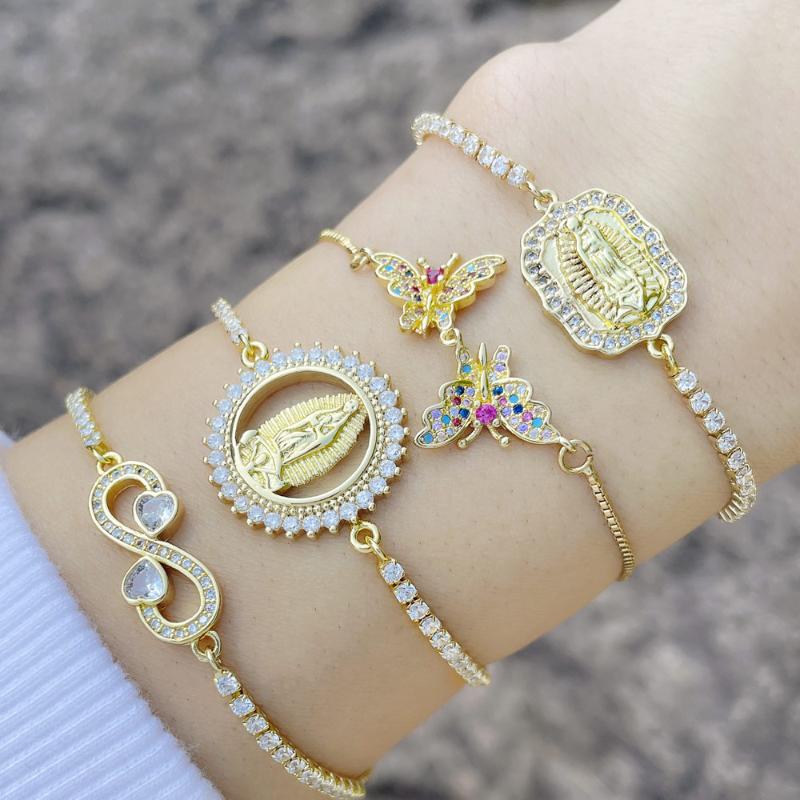 Charm Bracelets Exquisite Zircon Butterfly For Women Copper Gold Plated Virgin Mary Infinity Bracelet Rainbow Jewelry Brtf62Charm
Charm Bracelets Exquisite Zircon Butterfly For Women Copper Gold Plated Virgin Mary Infinity Bracelet Rainbow Jewelry Brtf62Charm