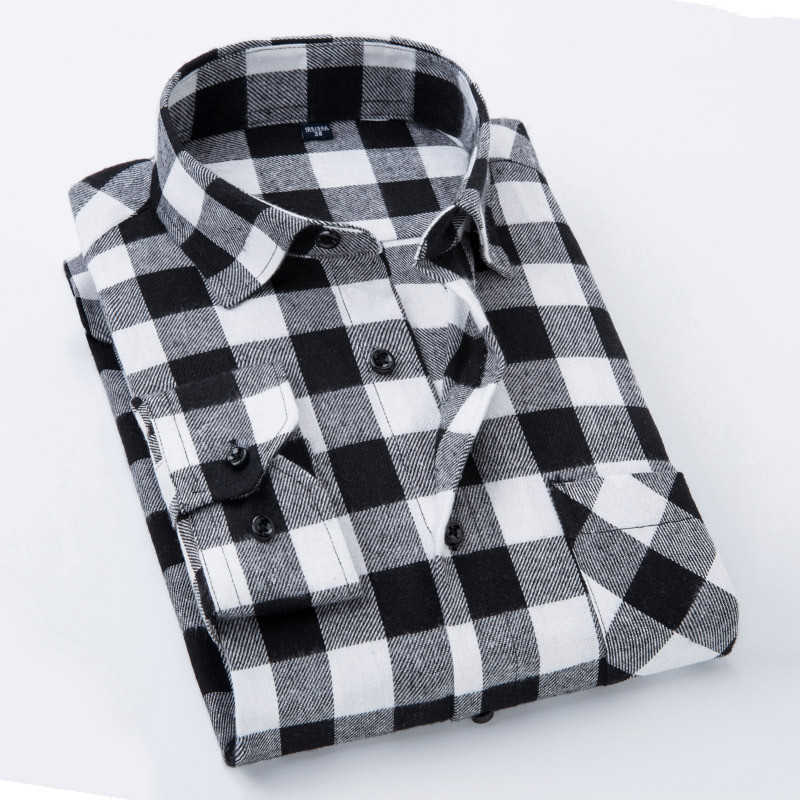 Plaid Shirt Autumn Winter Flannel Red Checkered Men s Long Sleeve Chemise Homme Cotton Male Check s 220322