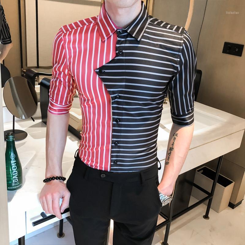 LoldealTop Quality Spring Striped Shirts For Men Fashion Patchwork Design Business Work Shirt Half Sleeve Slim Fit Tuxedo Men's Casual, Red and black
LoldealTop Quality Spring Striped Shirts For Men Fashion Patchwork Design Business Work Shirt Half Sleeve Slim Fit Tuxedo Men's Casual, Red and black